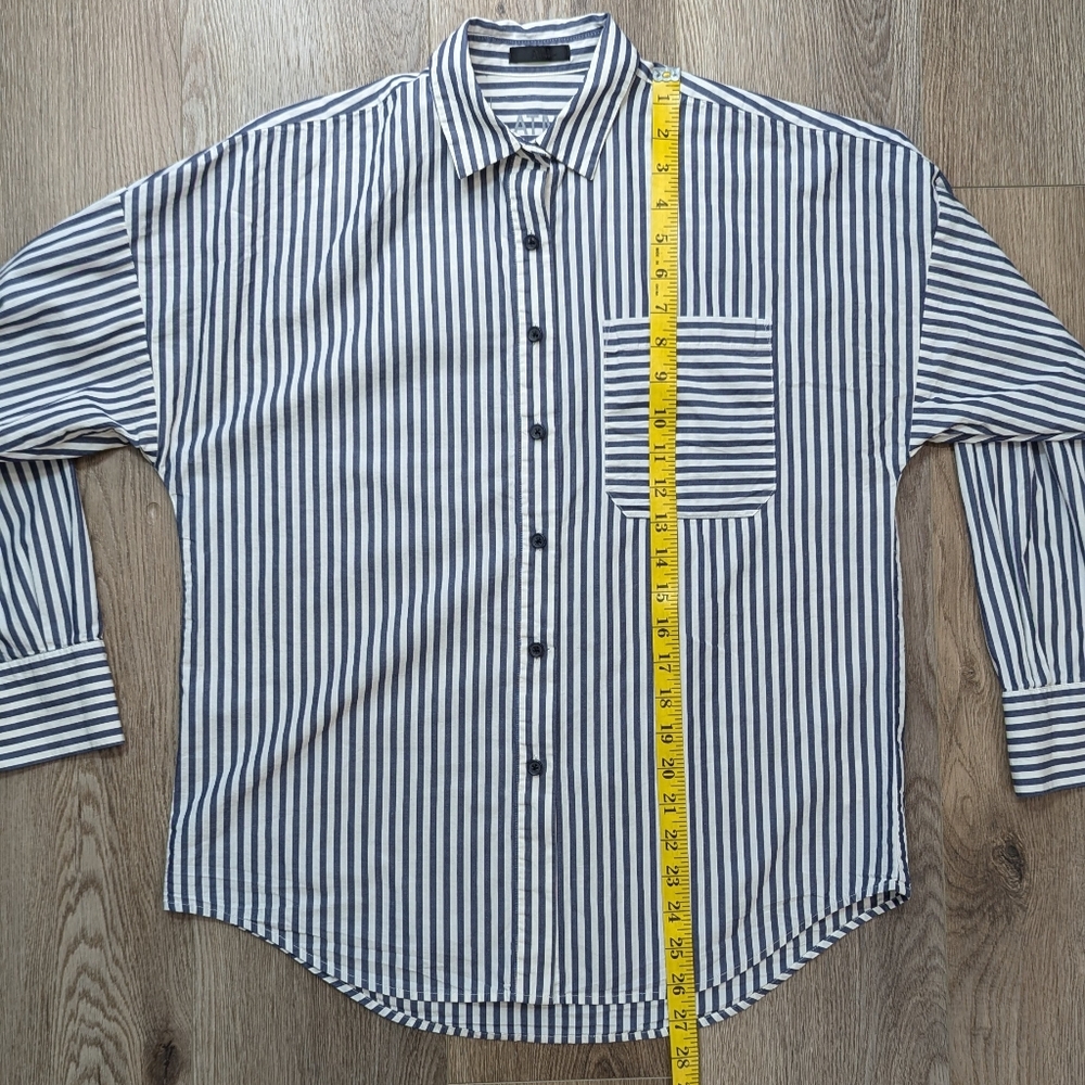 ATM Anthony Thomas Melillo Railroad Stripe Boyfriend Shirt Size XS - Picture 7 of 11